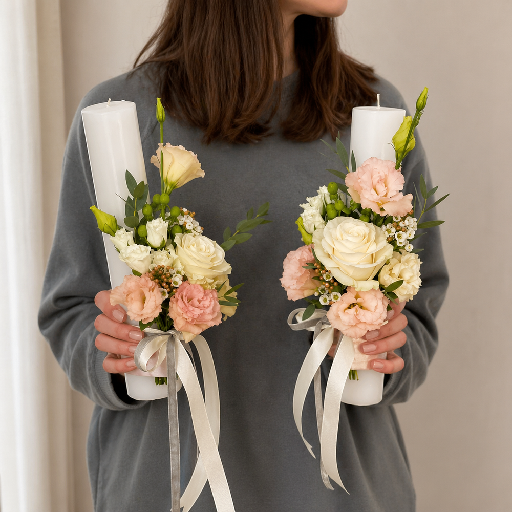 Lumanare botez Bucuresti Peach Grace