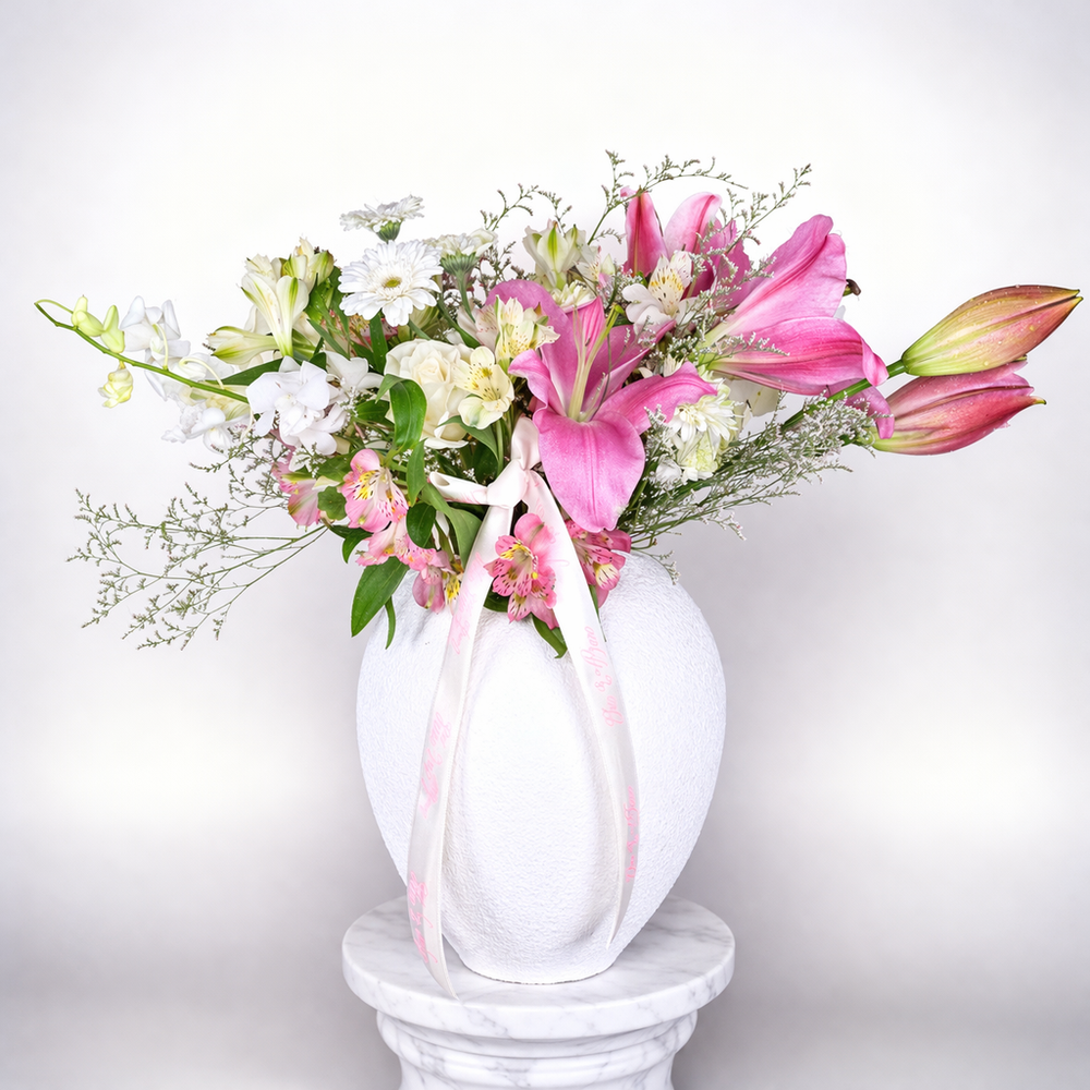 Aranjament Premium Bucuresti Pink Lily Grace
